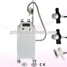 Vertical cryolipolysis cryotherapy machine with cavitation and rf